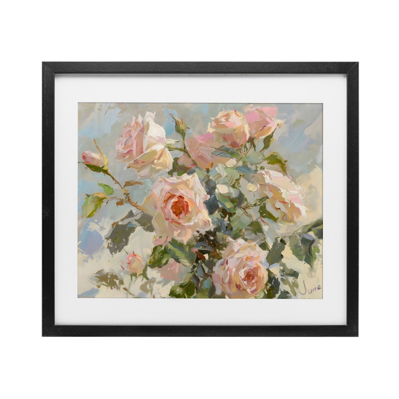 Stupell Industries Beautiful Pink Roses Bundle Black Framed Print Under Glass, design by Creative Studio